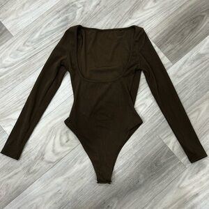 Brown Long Sleeve Bodysuit